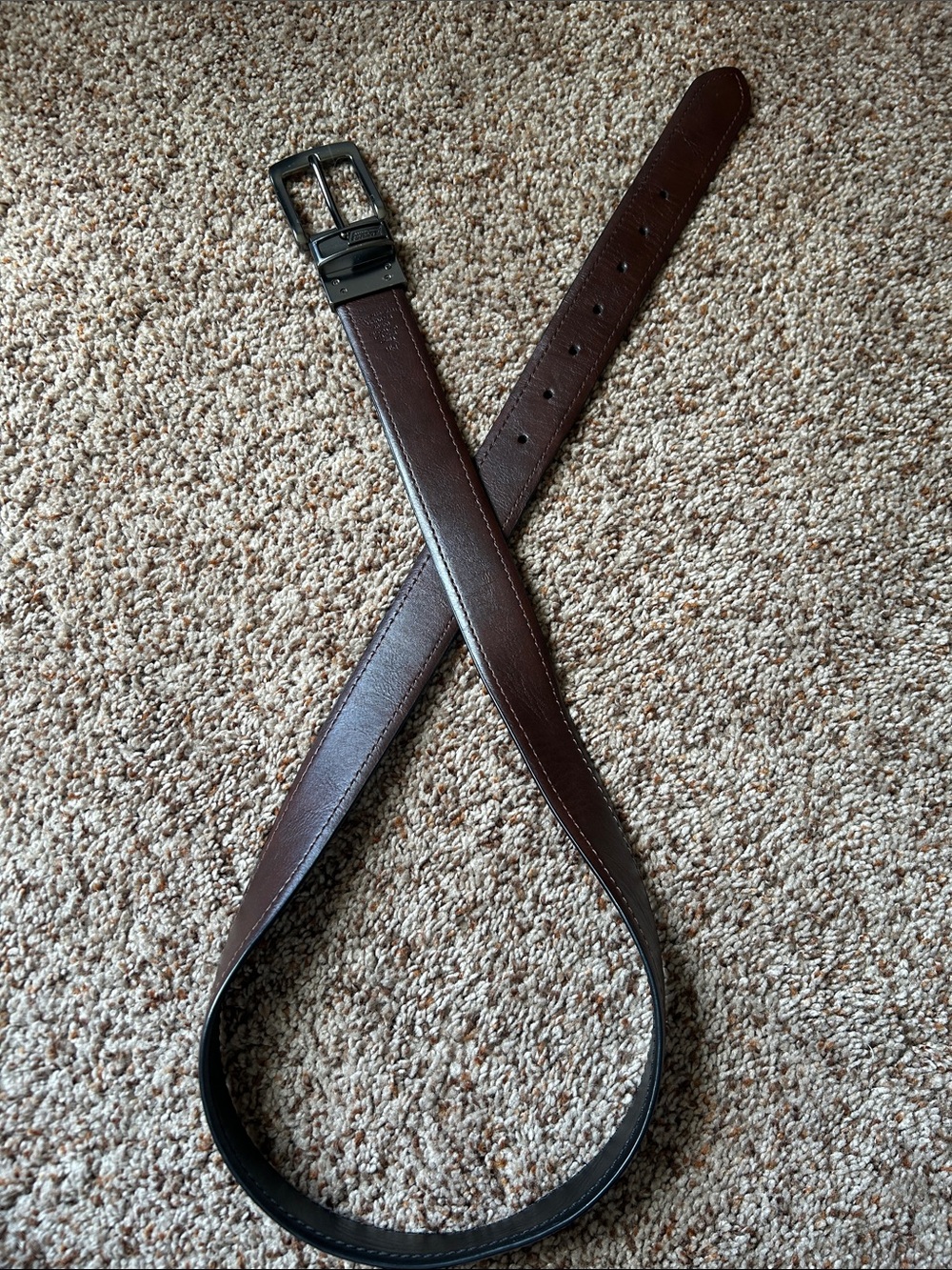 Reversible Brown/Black Leather Men’s Belt - Classic Dress Belt